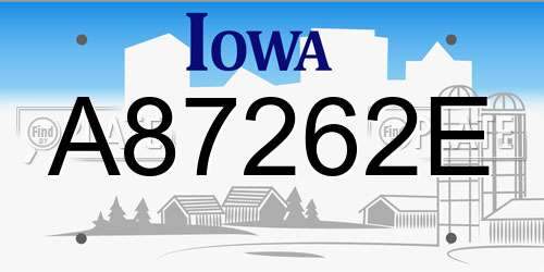A87262E Iowa License Plate
