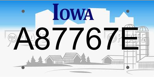 A87767E Iowa License Plate