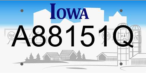 A88151Q Iowa License Plate