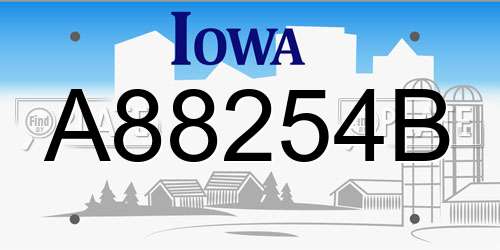 A88254B Iowa License Plate