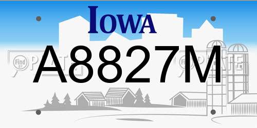 A8827M Iowa License Plate