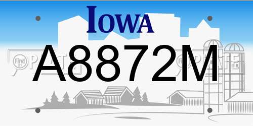 A8872M Iowa License Plate
