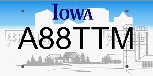 A88TTM Iowa License Plate