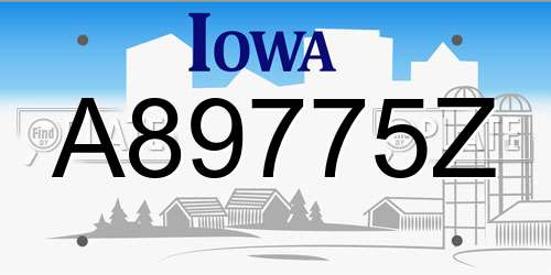 A89775Z Iowa License Plate