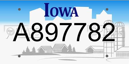 A897782 Iowa License Plate
