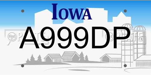 A999DP Iowa License Plate