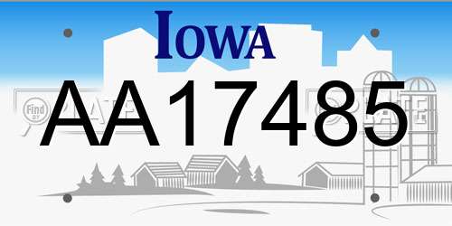 AA17485 Iowa License Plate