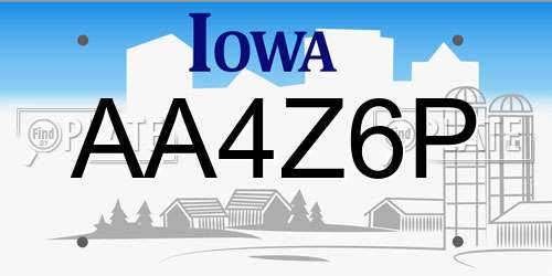 AA4Z6P Iowa License Plate