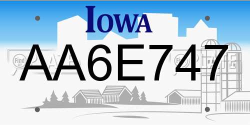 AA6E747 Iowa License Plate
