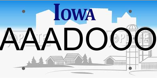 AAADOOO Iowa License Plate