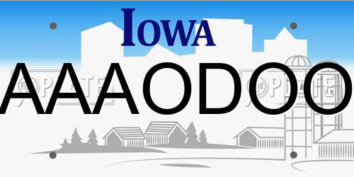 AAAODOO Iowa License Plate