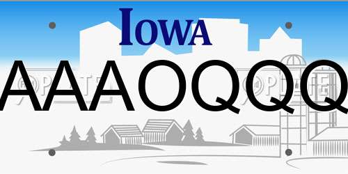 AAAOQQQ Iowa License Plate