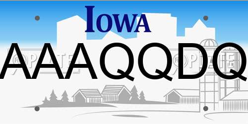 AAAQQDQ Iowa License Plate