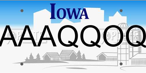 AAAQQOQ Iowa License Plate