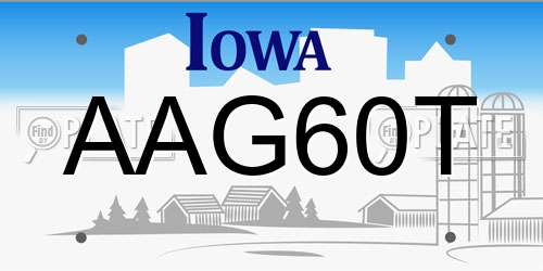 AAG60T Iowa License Plate
