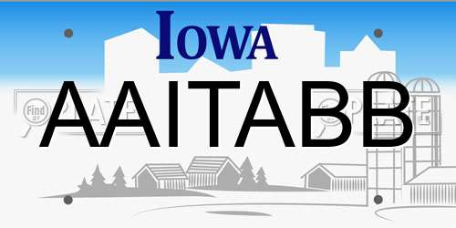 AAITABB Iowa License Plate