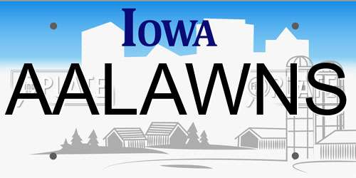 AALAWNS Iowa License Plate