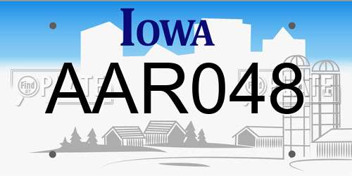 AAR048 Iowa License Plate
