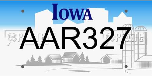 AAR327 Iowa License Plate