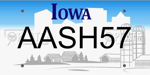 AASH57 Iowa License Plate