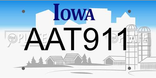 AAT911 Iowa License Plate