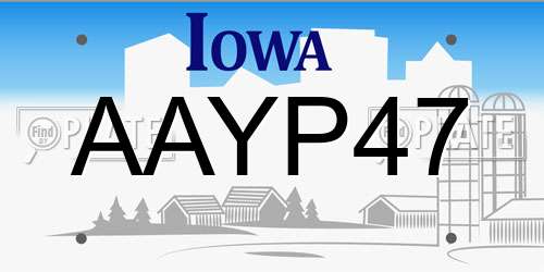 AAYP47 Iowa License Plate