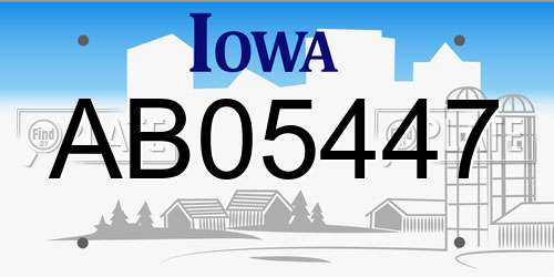 AB05447 Iowa License Plate