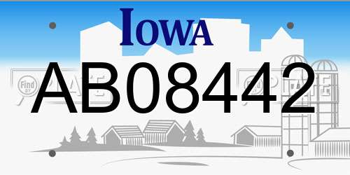 AB08442 Iowa License Plate