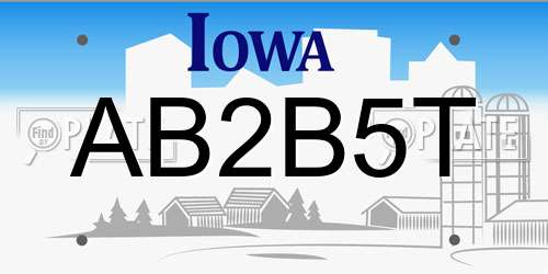 AB2B5T Iowa License Plate