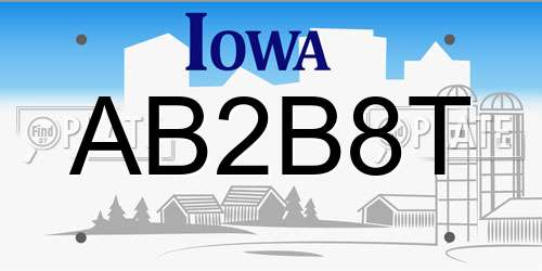 AB2B8T Iowa License Plate