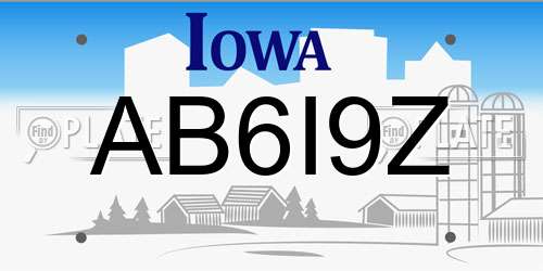 AB6I9Z Iowa License Plate