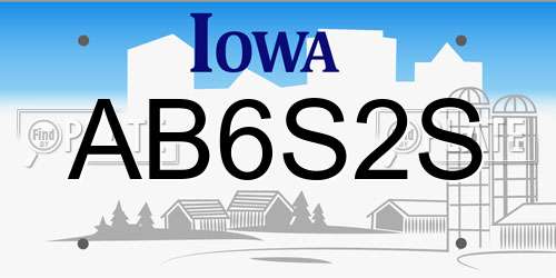 AB6S2S Iowa License Plate