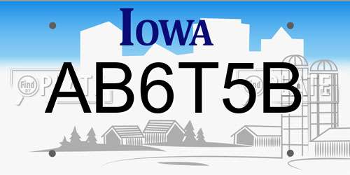 AB6T5B Iowa License Plate