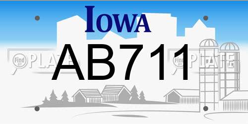 AB711 Iowa License Plate