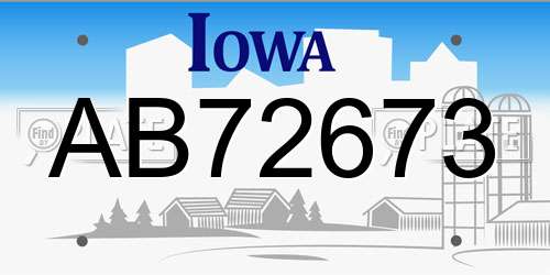 AB72673 Iowa License Plate