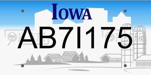 AB7I175 Iowa License Plate