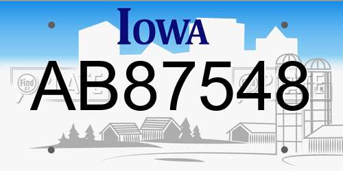 AB87548 Iowa License Plate