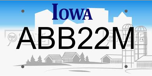 ABB22M Iowa License Plate