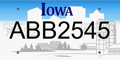 ABB2545 Iowa License Plate