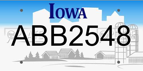 ABB2548 Iowa License Plate