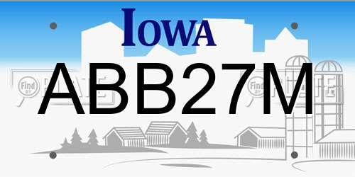 ABB27M Iowa License Plate