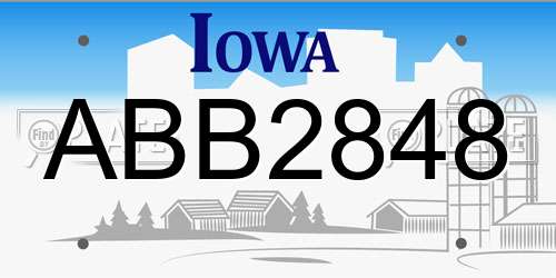 ABB2848 Iowa License Plate