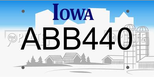 ABB440 Iowa License Plate