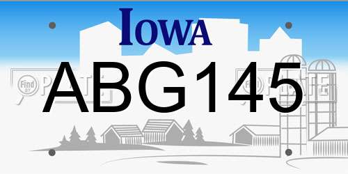 ABG145 Iowa License Plate