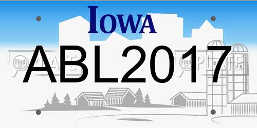 ABL2017 Iowa License Plate