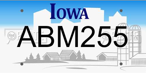 ABM255 Iowa License Plate