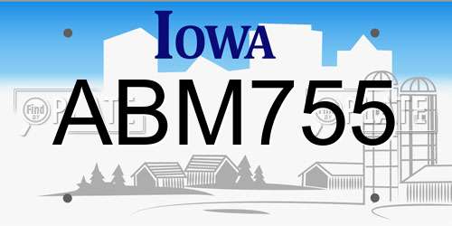 ABM755 Iowa License Plate