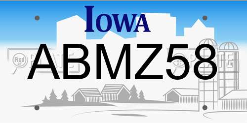 ABMZ58 Iowa License Plate