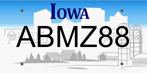 ABMZ88 Iowa License Plate