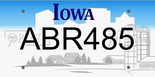 ABR485 Iowa License Plate